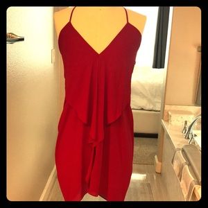 Akira red drape dress